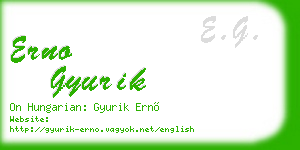 erno gyurik business card